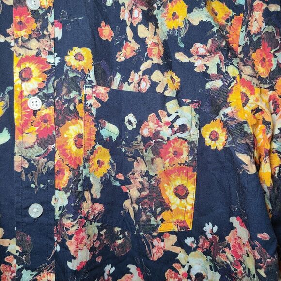 Club Monaco Floral Longsleeve Button-Up Collared Dress Shirt Mens Large Slim Fit - Picture 7 of 8